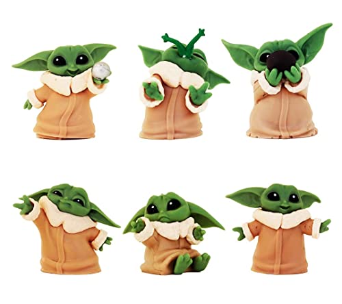 Image of Trunkin | Baby Yoda Doll Gift Toys 2-2.4 Inch Mandalorian Action Figures | Yoda Figurines With Keychain Set B