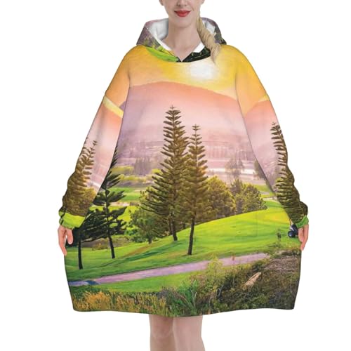 Couverture à capuche douce imprimé golf une idée cadeau originale pour les frileux