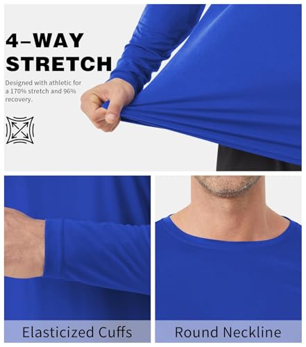 Image of Mens Tall Rash Guard Long Sleeve T Shirts-UPF 50+ Sun Protection Swim Tee