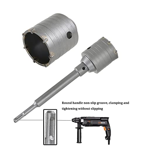 Concrete Hole Saw Drill Bits Sds Plus Tungsten Carbide Masonry Cement Hole Saw Kits 1-3/8, 1-31/32, 2-9/25 Inch(35Mm, 50Mm, 60Mm) With Connecting Rod 8-7/10 Inch(220Mm) And Positioning Drill #TOP4