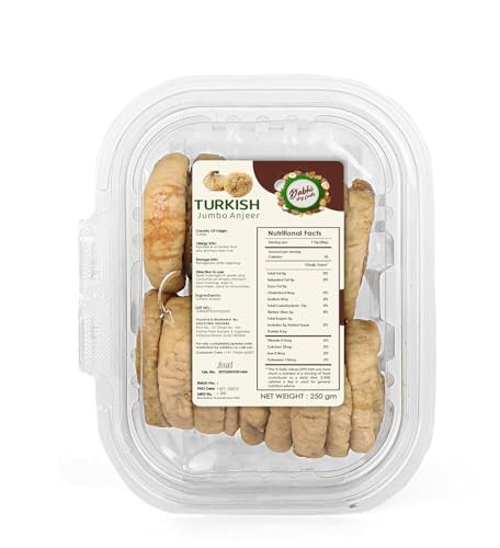 Image of Dabhi Dry Fruits Premium Turkish Jumbo Figs - 100% Natural Sun-Dried Large and Juicy Figs | Rich in Fiber & Nutrients | Non-GMO, No Preservatives | Resealable Bag for Freshness (250 g)