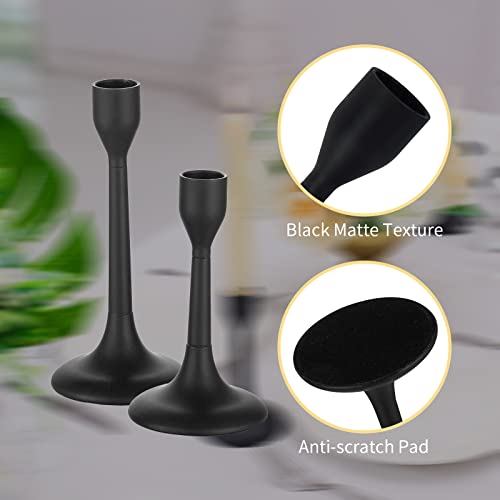 Romandedi Matte Black Candlestick Holder - Candle Holders For Taper Candlesticks Modern Farmhouse Decor For Mantle Fireplace Dinning Table Centerpiece Decorative Candle Sticks, Set Of 2 #TOP6