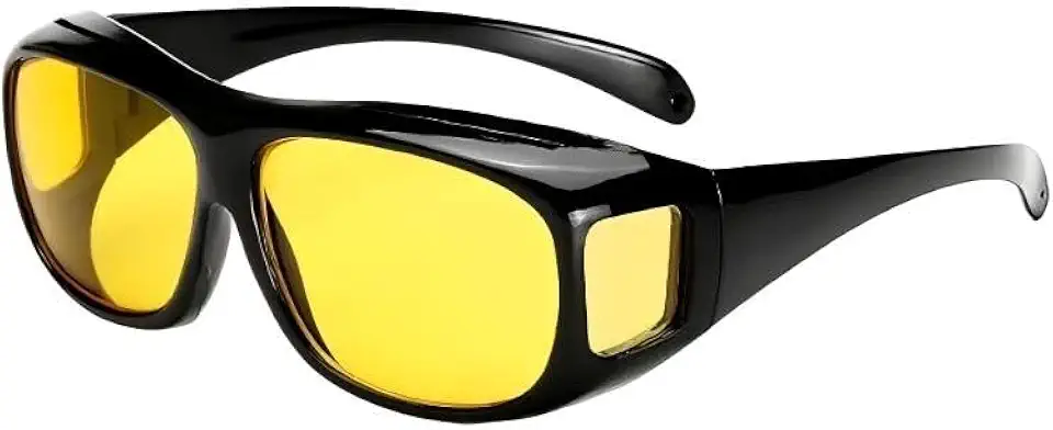Óculos Visão Noturna Unissex Lentes Amarelas, Anti-Reflexo para Dirigir à Noite, Proteção UV, Ideal para Ciclismo e Atividades Noturnas