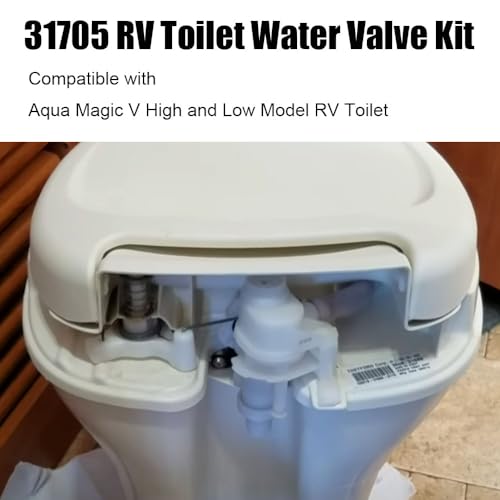Image of iFJF 31705 RV Toilet Water Valve Kit Replacement for Aqua Magic V Toilets High and Low Models White Durable Plastic
