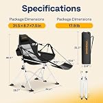 VIVOHOME Reclining Hammock Camping Chair with Foot Rest for Outdoor, Patio - Image 2