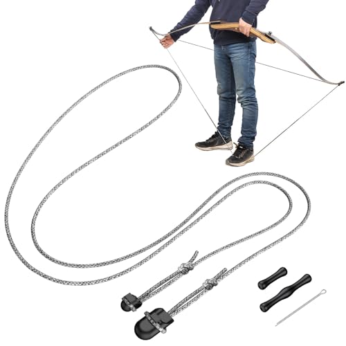 Pawfly Recurve Bow Stringer Tool Archery Bow Stringer Tool with Bowstring Finger Guard Heavy-Duty Nylon String Tool for Recurve Bows Longbows & Traditional Bows Archery Accessories