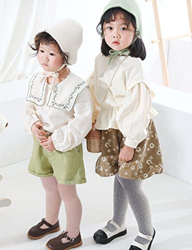 Kiench Toddler Baby Girls Tights Cotton Cable Knit Leggings Stockings Pantyhose4