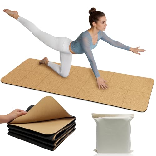 LILXIU Cork Yoga Mat for Grip