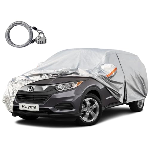 Image of Kayme SUV Car Cover Waterproof All Weather with Lock and Zipper, Outdoor Sun Uv Rain Protection, Fit Audi q3, BMW X1, Honda hrv, Hyundai Tucson Etc (Up to 180 Inch) H11