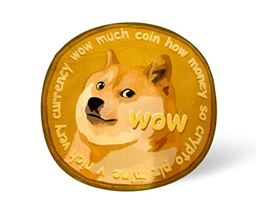 Dogecoin Cryptocurrency Round Fleece Throw Blanket | Plush Soft Polyester Cover for Sofa and Bed, Cozy Home Decor Room Essentials | Funny Money Prop Gifts for Teens, Kids | 60 Inches