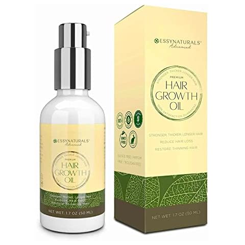 Essynaturals Hair Growth Oil with Biotin - Caffeine and Castor Oil for Fuller, Thicker, Longer Hair Cover