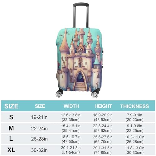 Washable Luggage Case Cover Classical Castle Printed Luggage Cover Protector Elastic Suitcase Protector Anti-Scratch Suitcase Cover for Size S (19-21 inch) Luggage2