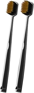 Easy Grip - Cepillos de dientes manuales ultra suaves para adultos, juego de cepillos de dientes extra limpios para el hogar, 2 unidades, color negro