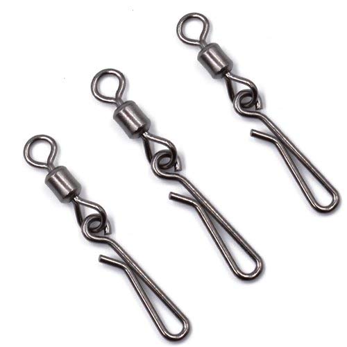 100 Piezas Emerillones Rolling y Imperdibles Rápida de Pesca Conector de Pesca en Mar Tamaño 2# 4# 6# 8# 10# (8#--100Piezas) Cover