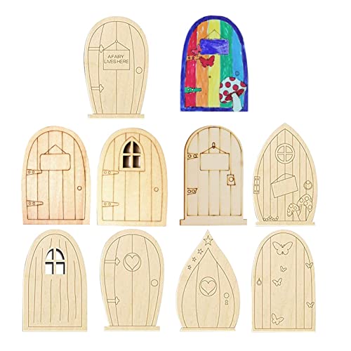 Gesuter Fée Porte Peinture Jardin Portes Artisanat - Décor de Jardin féerique Kit de Jardin féerique - Kit de décoration extérieure d'accessoires de Jardin de fées Miniatures, Portes de Maison Cover