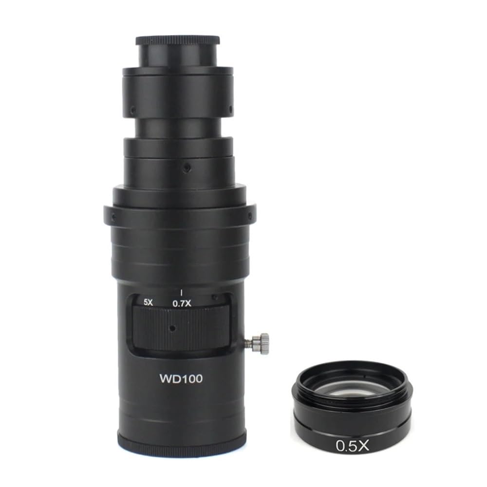 Microscope 400X 1000X Adjustable Magnification Glass Lens C Mount Zoom Convex Optical Lens for HDMI VGA USB Digital Video Microscope Camera(and 0.5X Lens)