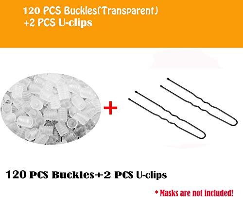 120 Pcs Cord Locks Silicone Toggles Elastic Cord Adjuster Non Slip Stopper Adjustable Lanyard Buckle Barrel Connectors For Drawstrings (Transparent),With 2 Pcs U-Clips #TOP6