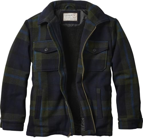 Legendary Whitetails Mens Wool Blend Jacket Insulated Berber Lined Coat Eerie Night Plaid X-Large