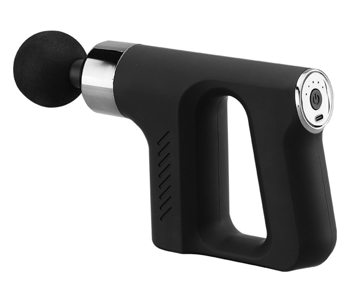 Fitness Percussion Massager Deep Tissue Massage Gun for Pain Relief, Ergonomic Multi Grip Massager with 4 Attachment Heads, 5 Speed Levels, Extremely Quiet, USB C Charging