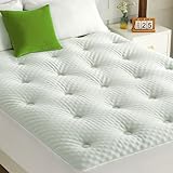 QUIETSEA Reversible Queen Mattress Topper Egg Crate Memory Foam Mattress Topper, Bamboo Viscose Mattress Pad Queen, Noiseless Waterproof Mattress Cover with Deep Pocket Stretches up to 21', 60' x 80'