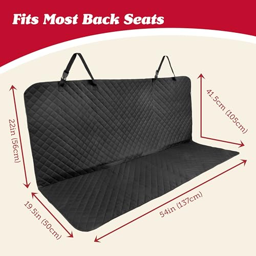 Image of Lusso Gear Car Seat Protector for Baby Car Seat (Bench Seat Cover) - Waterproof - Thick Padding - Protects Fabric or Leather Seats (Black)