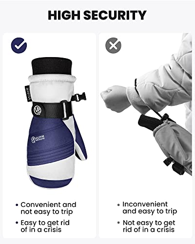 Outdoormaster Kids Ski Gloves, Ultra-Waterproof Ski Mitten, Cold Weather Snow Gloves, Long Cuff Winter Warm Gloves For Skiing, Snowboarding Fits Boys And Girls #TOP4