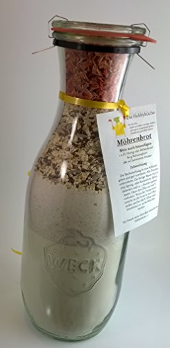 Möhrenbrot Backmischung in dekorativer1040ml Weckflasche ideal als Geschenk Cover