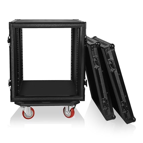 Sound Town Black Series 12U Rack Case with Casters