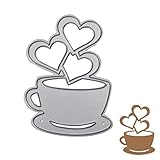 Heart Coffee Cup Cutting Dies Stencil DIY Scrapbooking Album Card Embossing Craft L