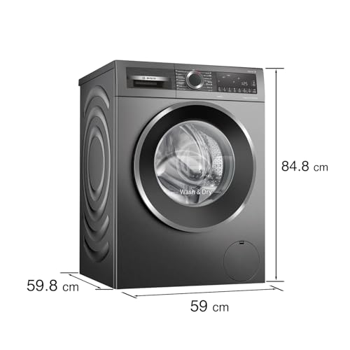 Image of Bosch 10.5 /6 KG Inverter Fully Automatic Front Load Washer Dryer (WNA2E4U1IN, 1400 RPM, 14 Wash Programs, LED touch display, Wash & Dry in 60 Mins, Cast Iron Grey)