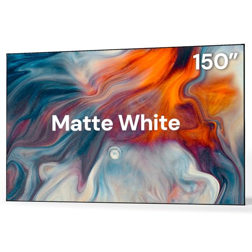 Valerion 150-inch Fixed Frame Projector Screen, 1.3dB Gain, 80% Picture Quality Enhancement, 4K/8K Ultra HD, 3D Compatible, Works with Long Throw, Short Throw & Ultra Short Throw Projectors