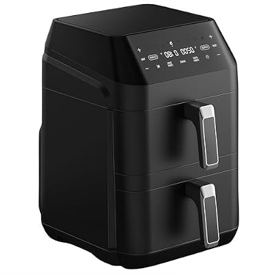 12L Smart Dual Zone Air Fryer – No-Flip Crisping, Bake & Fry for Family Meals, Perfect for Whole Chicken, Healthy Cooking, Multifunctional Kitchen Appliance