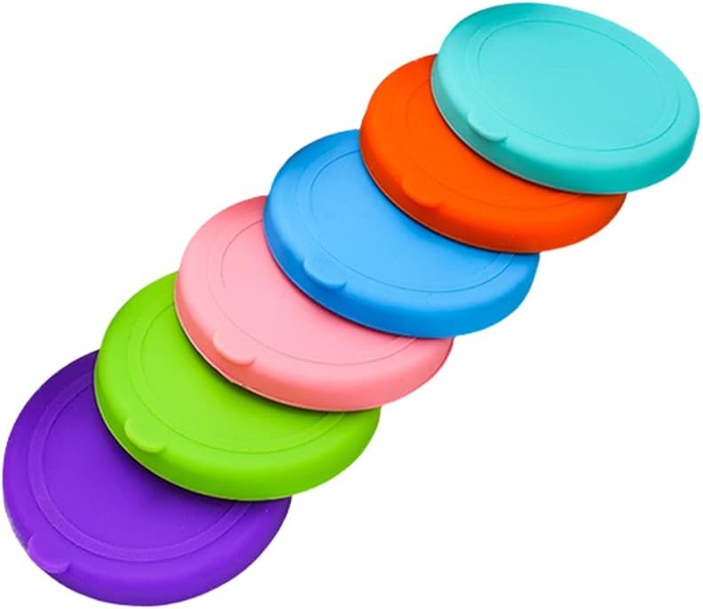 6 Leakproof Silicone Lids, 2.4oz Sauce Cup Covers for Meal Prep