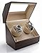 Heiden Double Watch Winder in Walnut - Automatic Watch Window for 2 Watches - Japanese Motor - Zero Magenetization - Use Batteries or Adapter Dual Watch Winder for Automatic Watches for Rolex