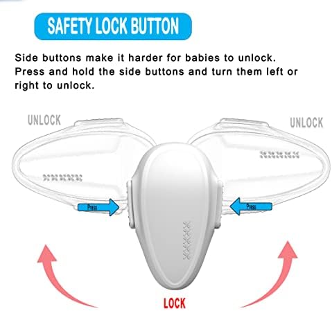 Child Safety Oven Door Lock, Heat-Resistant 3M Adhesive Lock, Easy to Install, Oven Lock for Childproofing (2 x White)
