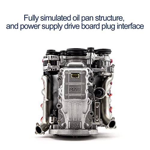 Luminda Mini V8 Engine Model Kit That Works, MAD RC Simulation Dynamic IC Engine Model DIY Assembly for AX90104 SCX10Ⅱ Capra VS4-10 Pro/Ultra Model Car - Thumbnail 6