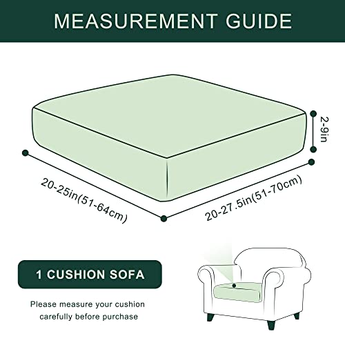 Image of CHUN YI Stretch Couch Cushion Covers Replacement, Fitted Loveseat Sofa Chair Seat Slipcovers Furniture Protector, Checks Spandex Jacquard Fabric(Small,Ivory White)