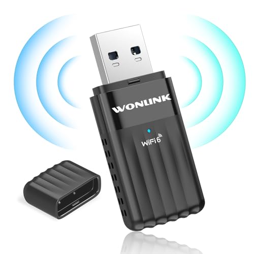 WONLINK Adaptador WiFi 6 y Bluetooth 5.3 USB para PC, AX900Mbps Receptor WiFi USB Doble Banda 5GHz/2.4GHz, WPA3, MU-MIMO, Simular Ap, Compatible con Windows 11/10