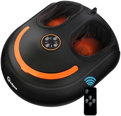 Wedpun Foot Massager with Heat Shiatsu Foot Massager with Remote Deep Kneading Relief for Tired Electric Feet Massage Machine for Home and Office Gifts for Mom Dad Black