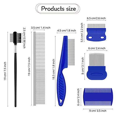 7 Pieces Tear Stain Remover Comb Double-sided Dog Eye Comb Brush Dog Flea Combs Double Head Grooming Comb Multipurpose… - Image 3