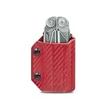 Kydex Multitool-Schutzhülle für Leatherman Wave & Wave + Plus – hergestellt in den USA – Multiwerkzeug-Halterung – Multifunktionswerkzeug nicht im Lieferumfang enthalten, rot (karbonfaser-design)