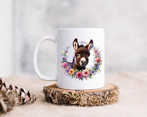 Taza de cerámica con diseño de burro, 15 oz, multicolor miniatura 2