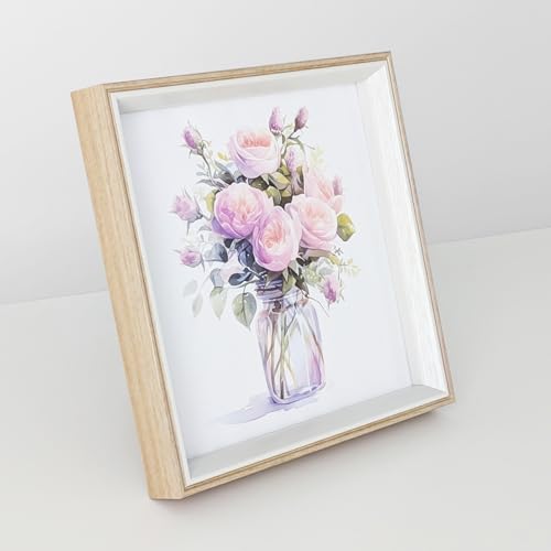 PLUSCHEN 10x10 Square Wheat Colour Resin Picture Frame with Plexiglass
