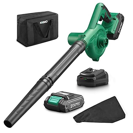 KIMO Cordless Leaf Blower, 2-in-1 Handheld Vacuum/Sweeper, 150 MPH, Variable Speed, w/2.0 Ah Li-ion Battery & Charger, for Blowing Leaf/Snow, Dusting
