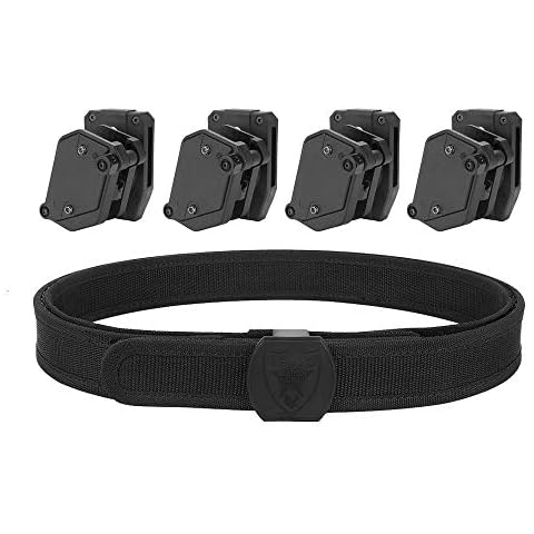 KRYDEX IPSC USPSA IDPA 3-Gun Shooting Belt & 4 pcs Speed Pistol Mag Pouches (M) Cover