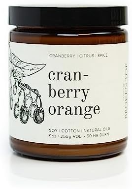 Broken Top - Cranberry Orange|9 oz. Cranberry, Citrus & Spice. Pure Soy Wax Candle. 50-Hour Burn Time. Natural Cotton Wick, Vegan, No Parabens, No Phthalates