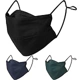 BASE CAMP Reusable Cloth Face Masks 100% Cotton Washable Adjustable Breathable Fabric Mask with...