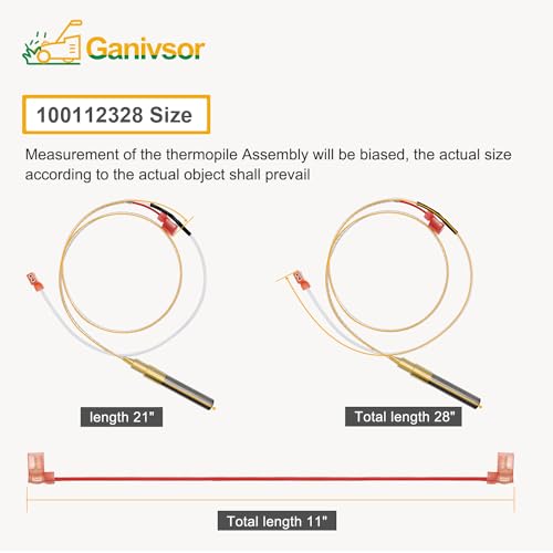 Ganivsor 100112328 Thermopile Assembly 21\" for Reliance, Whirlpool, A.O.Smith, Kenmore, State, American Water Heater, Compatible with Gas Water Heater, 750 Millivolt Thermopile Replacement Kit