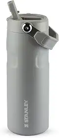 Stanley - Garrafa de Água Aerolight Flip Straw, Canudo Integrado, Abertura Grande, Aço Inoxidável Leve, 473ml Ash