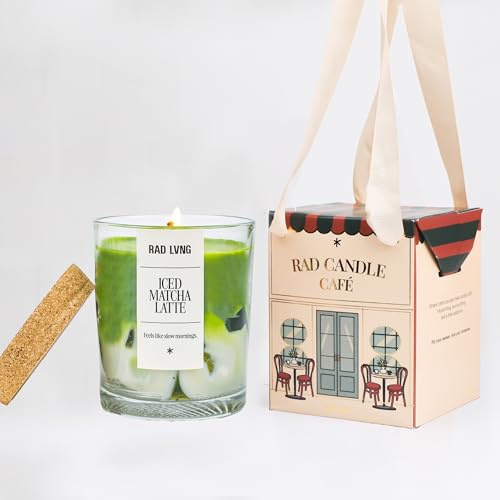 Image of RAD LVNG Iced Matcha Latte OG | 220g Soy Wax Scented Candle | 35hr+ Burn | Gel Wax Cubes | Cork Lid | Hand-Poured | Matcha, Vanilla, Gourmand | Gifting & Home Decor